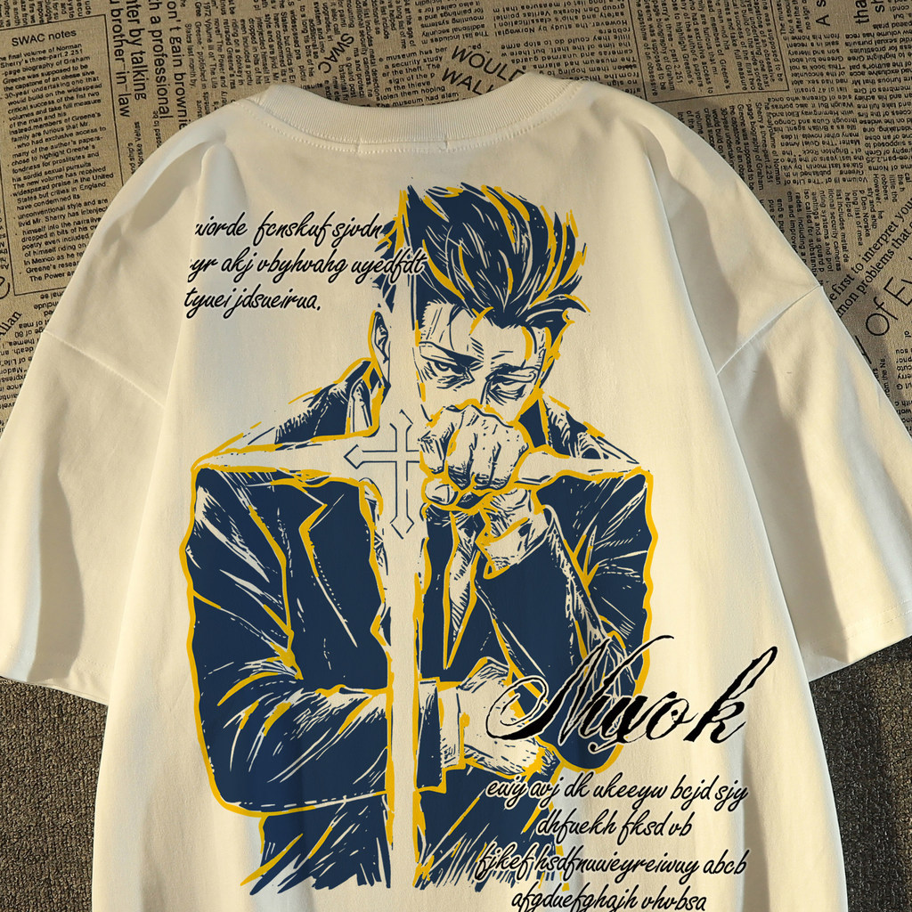 Camiseta Masculina De Manga Curta Solta De Verão Com Estampa Jujutsu Kaisen Hiromi Higuruma