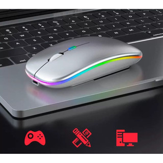 Mouse Sem Fio Recarregável Wireless Led Rgb Ergonômico canna yl