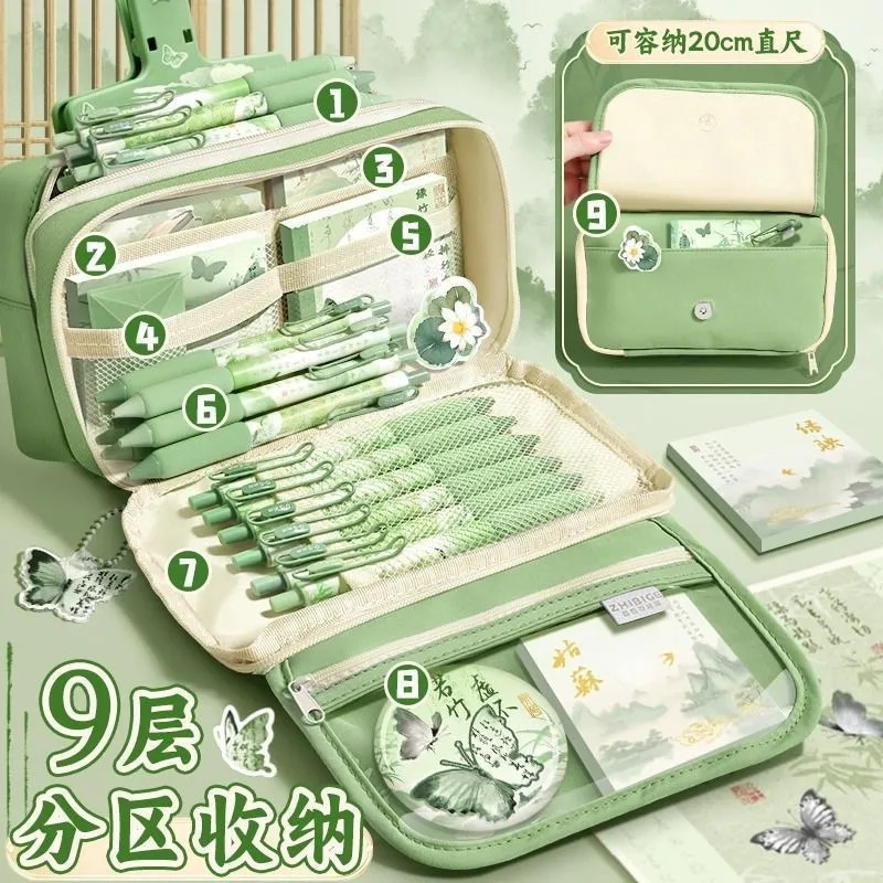 Estojo Flip de grande capacidade Bolsa de papelaria de alto valor 2025 Homens Mulheres Novo estilo Caixa de papelaria mu