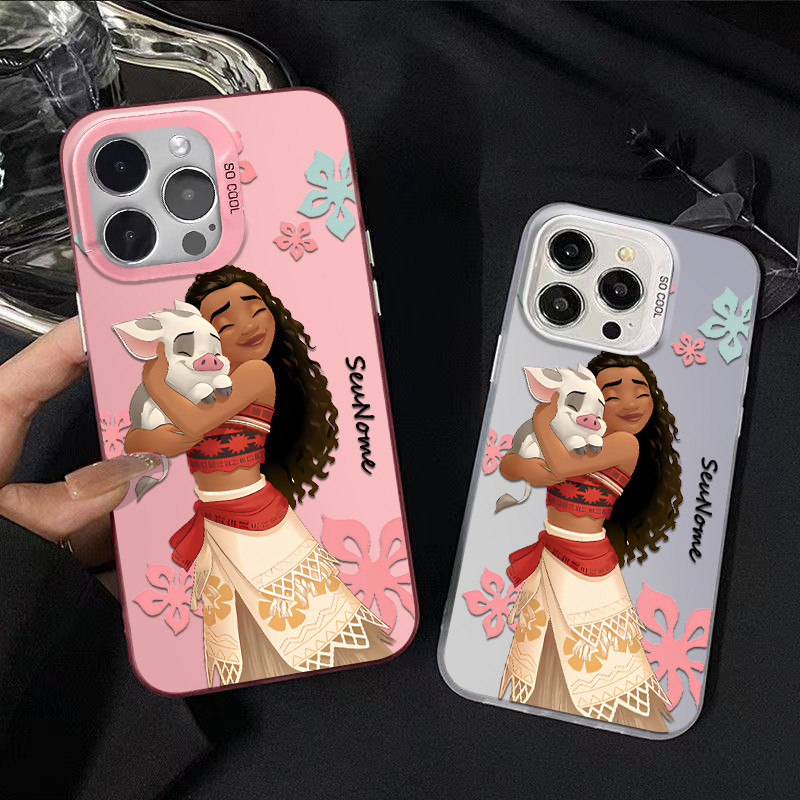 Capinha de personalizado Moana Princesas da Disney para Samsung S20 S21 S23 FE S24 Plus S23 S24 Ultra S25 Edge M34 capa