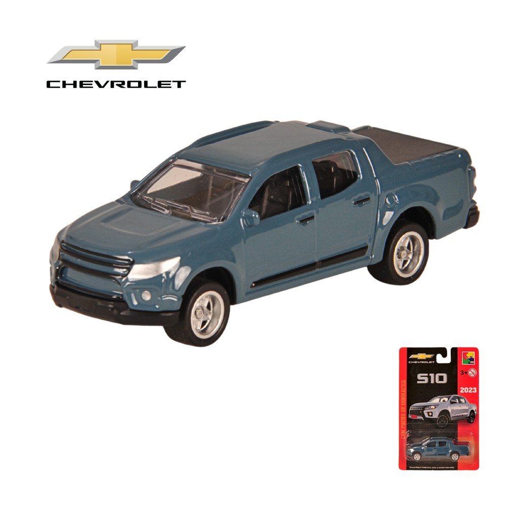 Miniatura Metal S10 - 1:64 Original, CKS Pneus De Borracha Azul