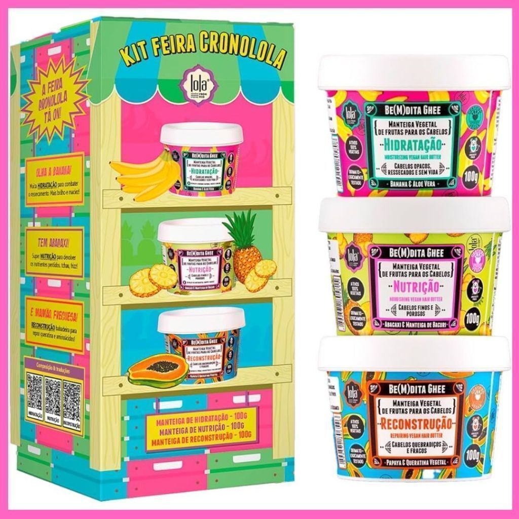 Kit Feira Cronolola Bemdita Ghee - 100g Nutrição Hidratação e Reconstrução - Lola – Tratamento e Fios Super Saudáveis