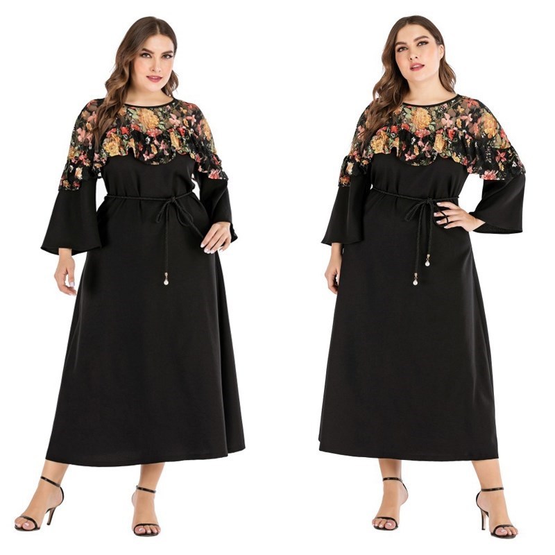Vestido Longo Preto Feminino Gordo 4XL