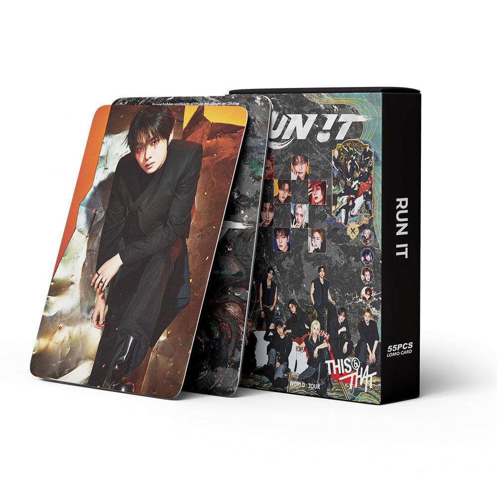 55pcs STRAY KIDS RUN IT DO Lomo Cartões Dominar Acelebrar KARMA Ceremônia Oco SKZ HOP HIP HYUNJIN FELIX BANGCHAN Photoca