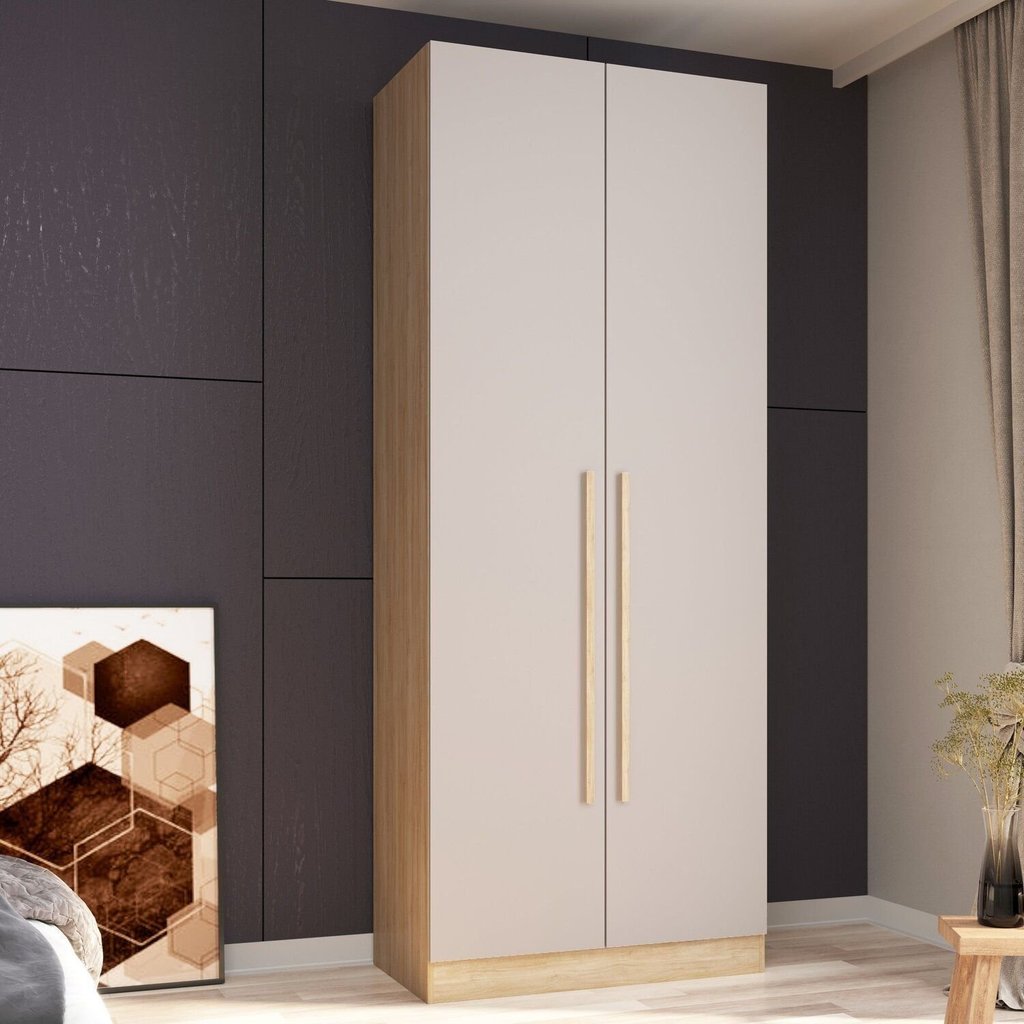 Guarda-Roupa Modulado 2 Portas San Diego Bege/Aveiro Oak/Cinza Urbano