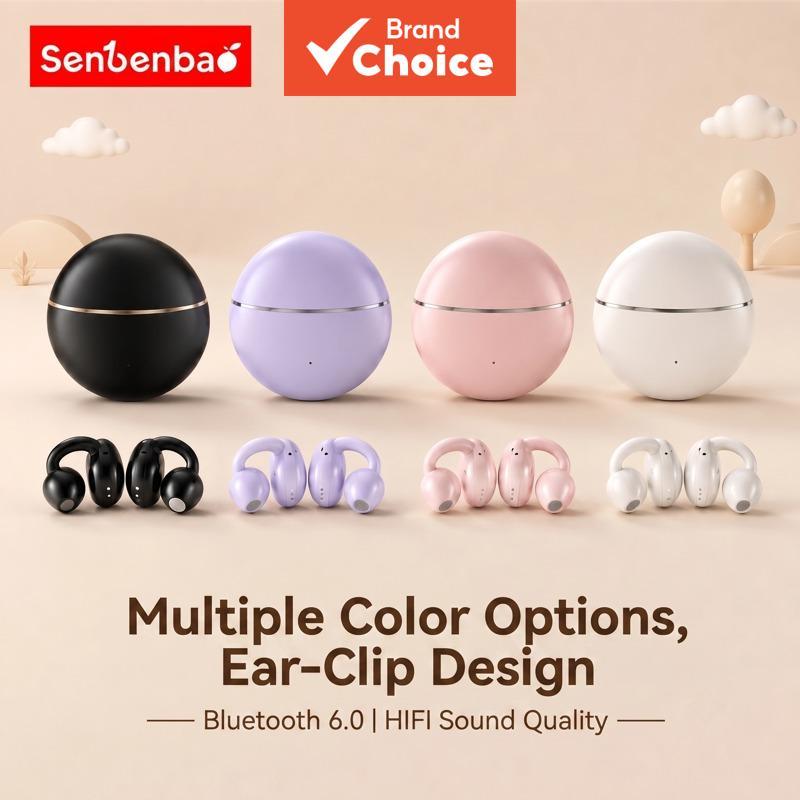 Senbenbao Q70 Mini Fones De Ouvido Com Clipe Aberto Bt 6.0 ENC Cancelamento De Ruído Microfone HiFi Som Estéreo Esportiv
