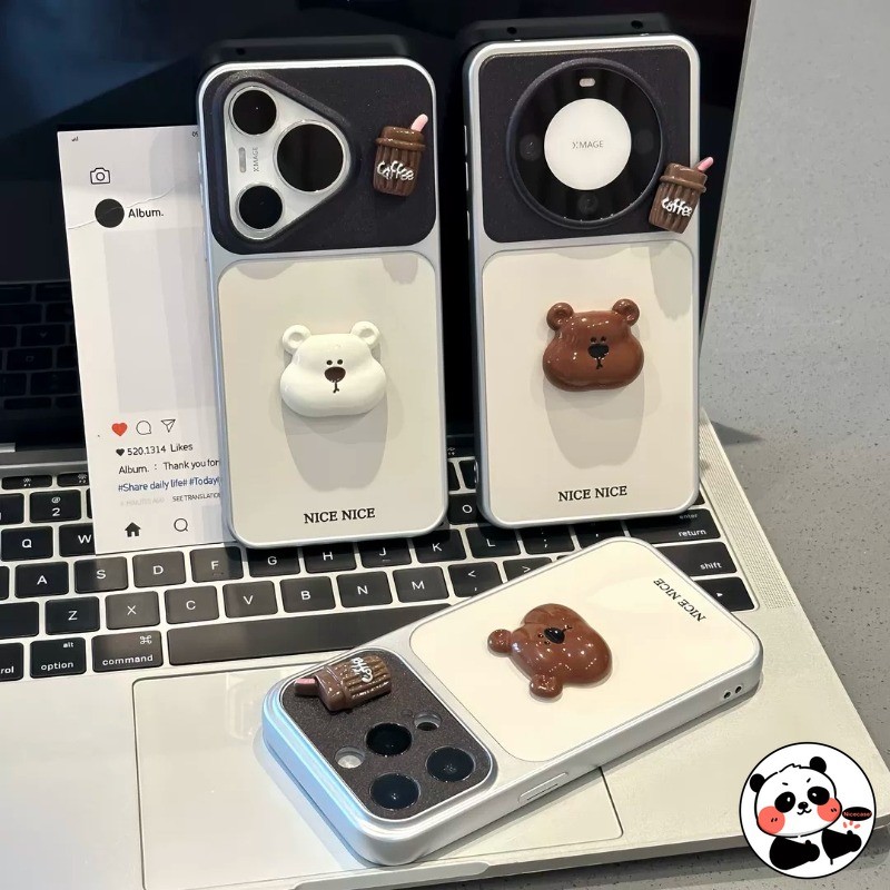 Capa De Urso 3D Fofa Para Samsung Galaxy A17 M17 F17 A16 A15 M15 F15 A14 A13 M13 A12 F12 M12 A11 A10 A10S M10S 5G 4G Des