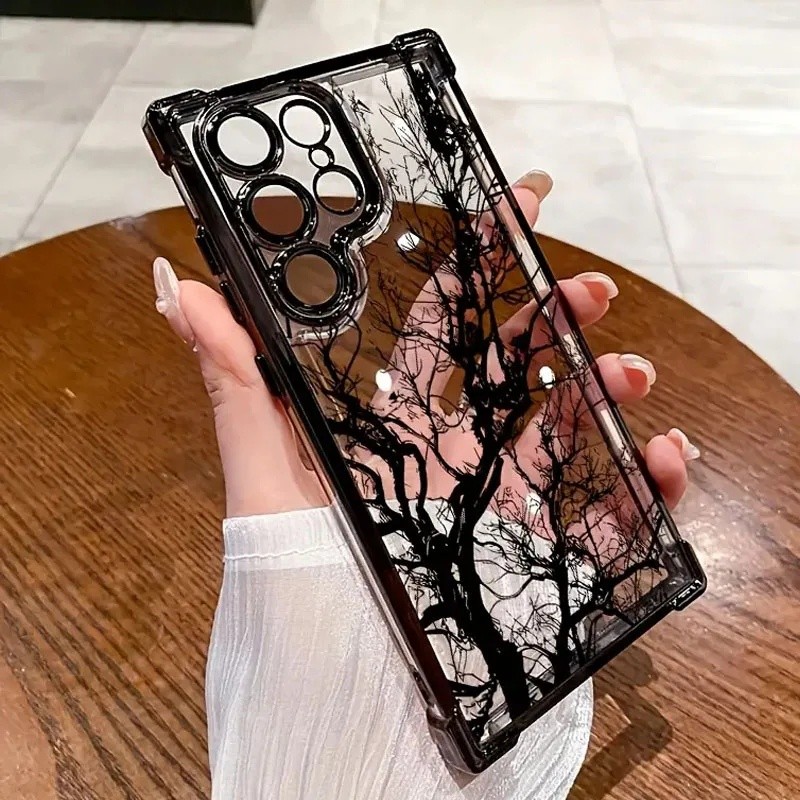 Esboço Uma Árvore Morta Padrão Caso De Telefone Para Samsung Galaxy A35 A55 A54 A56 A53 5G S26 S25 Ultra S24 FE S23 S22 