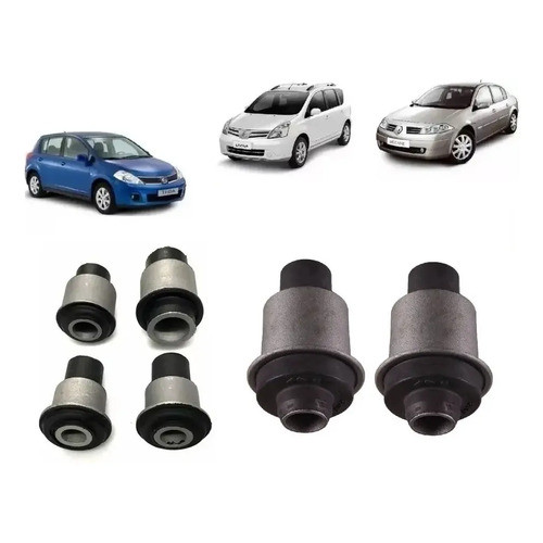 Kit 6 Bucha Quadro Agregado Diant / Tras Tiida Livina