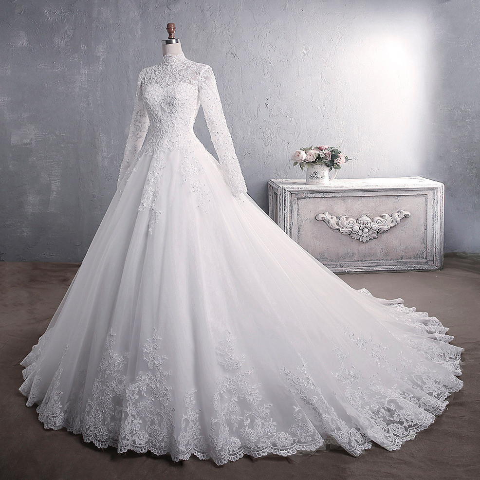 Vestido Elegante para Jantar, Vestido de Noiva em Renda e Cetim