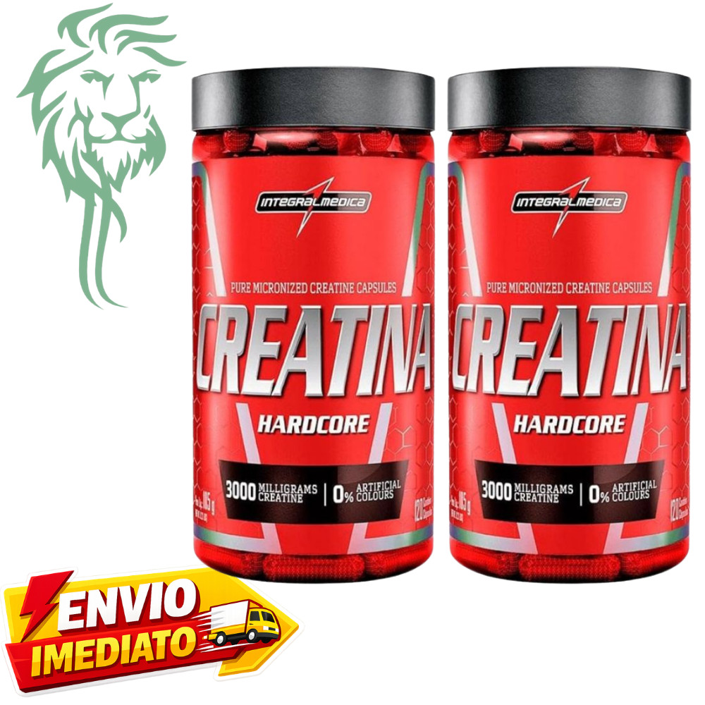 Creatina Integral médica 100% Pura Hardcore 120 Cápsulas