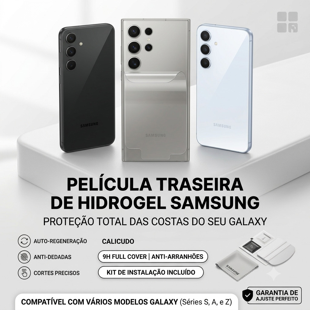 Película Traseira hidrogel para Samsung Galaxy S24 Plus S24 Ultra S23 S20 S21 S22 S9 Plus Ultra A55 A35 5G A25 A15 A56