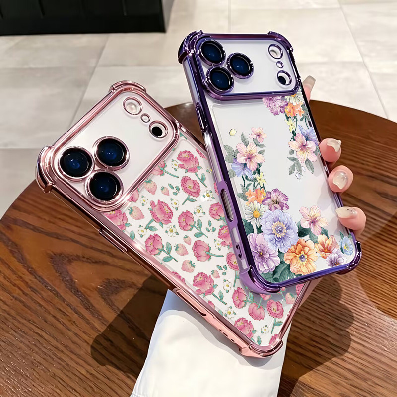 Capa De Flor De Peônia Roxa Tulipa Rosa Para Samsung Galaxy A57 A56 A55 A27 A16 A06 A53 A54 A07 A15 A36 A23 A35 A34 A26 