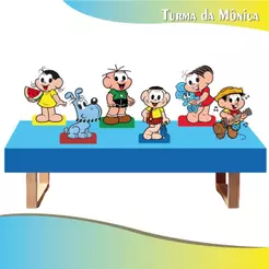 Kit 6 Displays de Mesa 20cm MDF 3mm - Turma da Mônica
