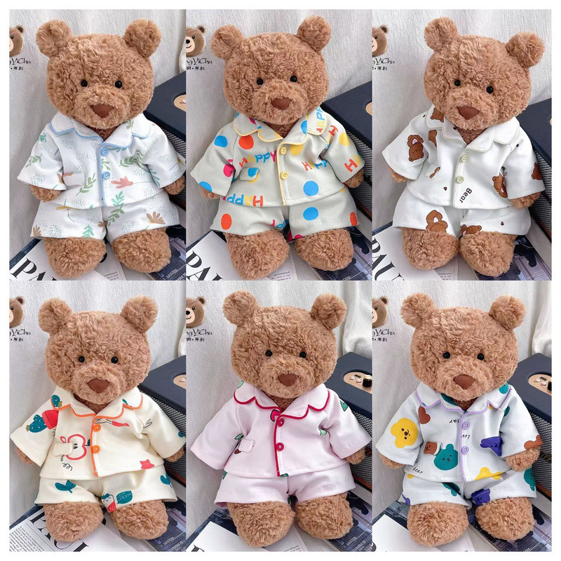 Imagem Sem Boneca) Adequado Para JC Bartholomew DOLL Confortável Algodão Loungewear Pijamas 28/36/47/56cm Roupas De Bebê Urso V