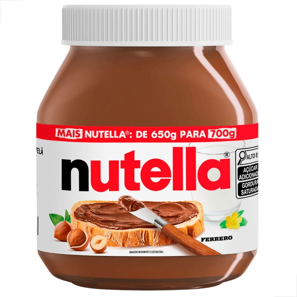 Nutella Creme de Avelã com Cacau 700g Ferrero Original Pote Para Confeitaria Recheio Bolo