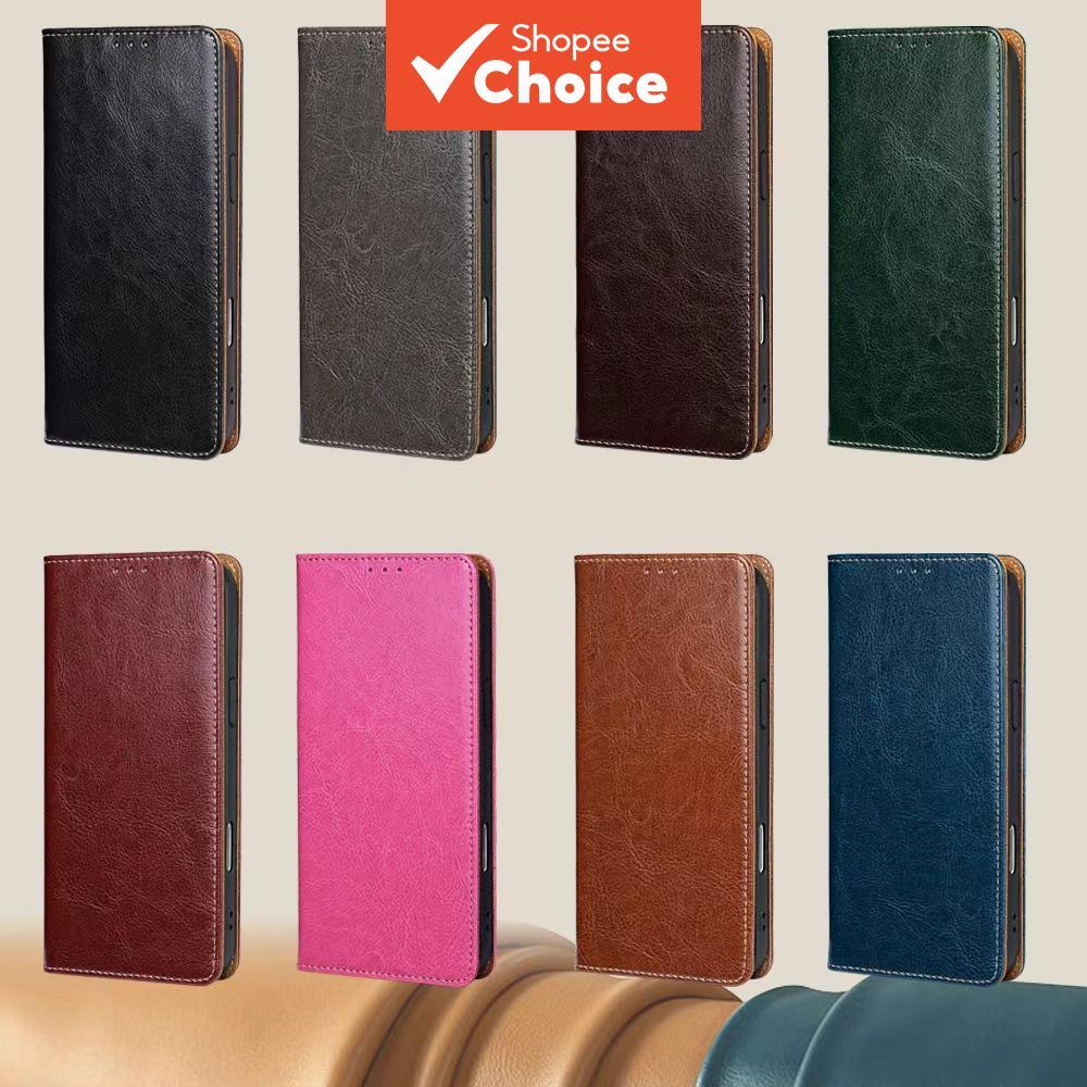 Capa de Couro Genuíno Retro Luxuosa para Samsung A02 A72 A52 A42 A32 A22 A12 A71 A51, Carteira Premium com Slot para