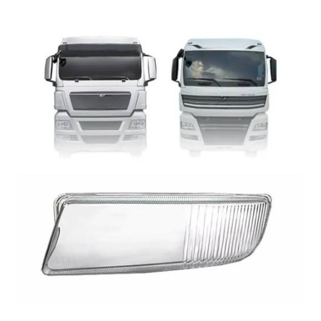 LENTE FAROL AUXILIAR PARA MAN TGX CRISTAL RESISTENTE ALTA DURABILIDADE - LADO ESQUERDO EDN
