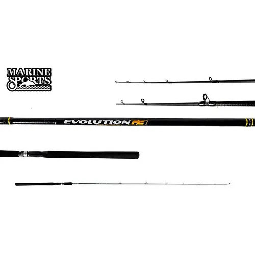 Vara de Pesca Marine Sports Evolution G3 1,20m 8-17lbs Molinete Fibra Carbono Inteiriça Preta Água Doce