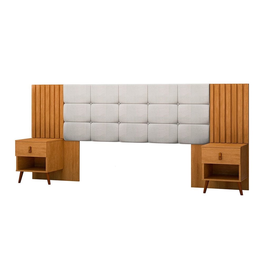 Cabeceira Box Capitone 106x225cm Lady Nature/Off White