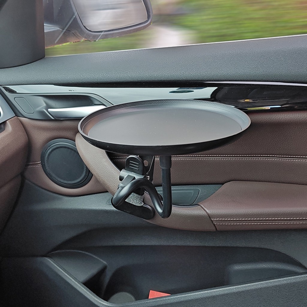 Bandeja Giratória Antiderrapante Para Comida De Carro-Mesa De Lanche Universal Ajustável Bebidas