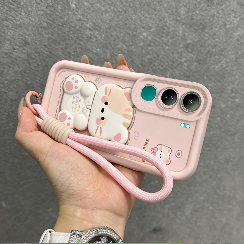 Capa Para vivo v40 v50 v60 lite Y19S y29s y29t Y04S Y21D Y31 5G Y29 4g normal capinha cordinha feminina suporte JTDTMZJ9