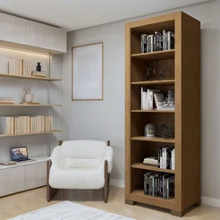 Estante de Livros 63CMX187CM Multiuso 5 Prateleiras Flex Marrom/Cinamomo Cinamomo