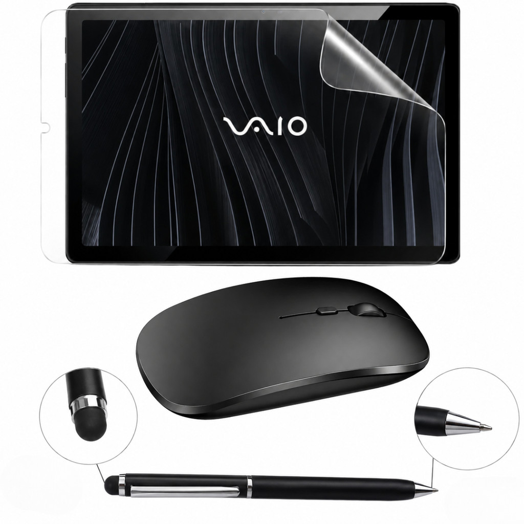 Película Fosca Hidrogel para Tablet VAIO TL10 + Caneta Touch 2 em 1 + Mouse Sem Fio Bluetooth Recarregável