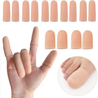 14 Protetores de Dedo de Silicone, Protetores de Dedo em Gel para as Pontas dos Dedos, Capas de Macias e Reutilizáv