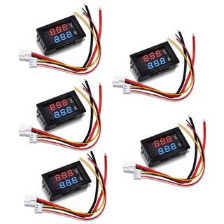 5PCS Medidor Digital de Voltagem e Corrente 0,28" DC 100V 10A 3 Dígitos Display Vermelho+Azul Testador de Voltagem e Cor