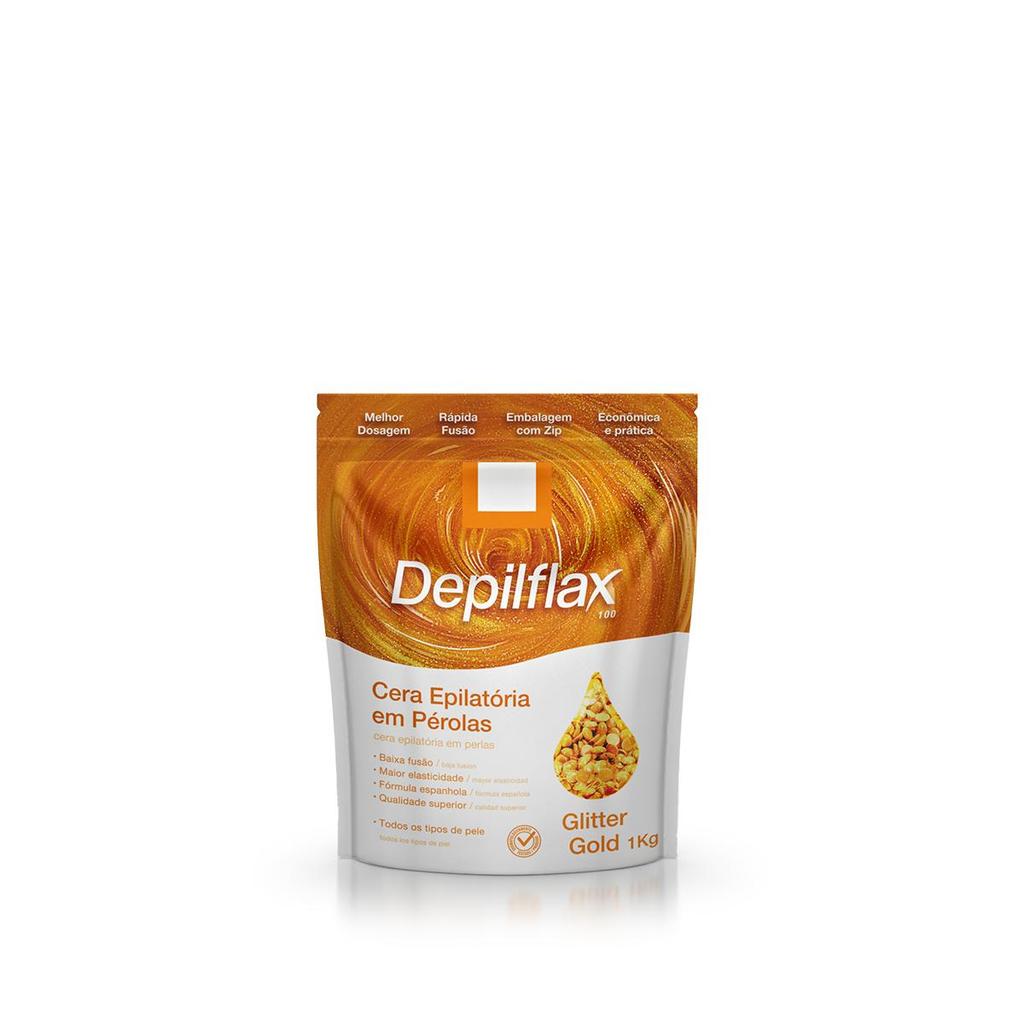 Cera quente em pérolas depilatório Gold 1kg Depilflax