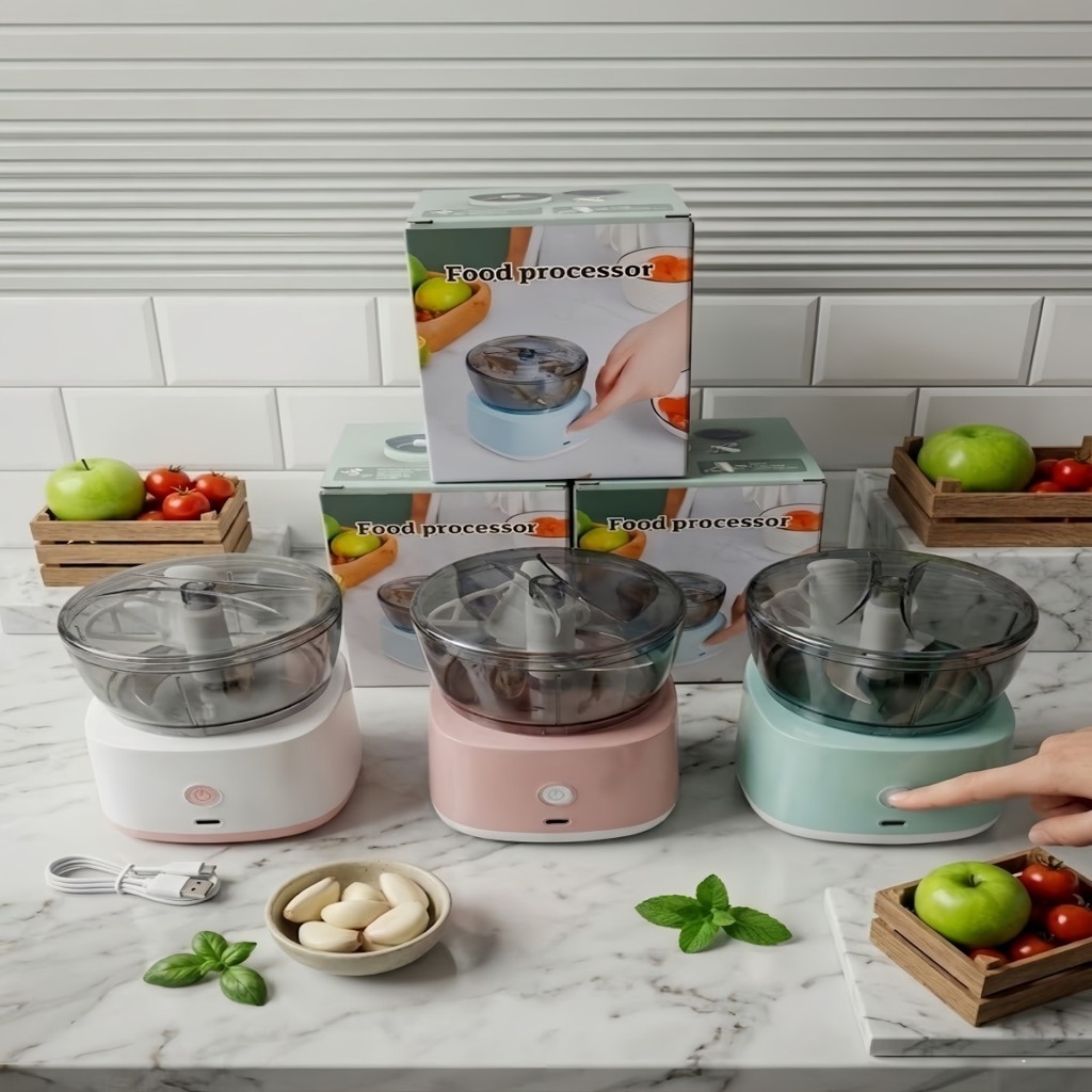 Mini Processador E Triturador De Alimentos Elétrico Potente - 250ml Bivolt - BINGO