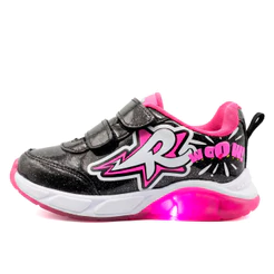 Tenis Infantil Meninas Led Conforto dos Rosas Emily Vick