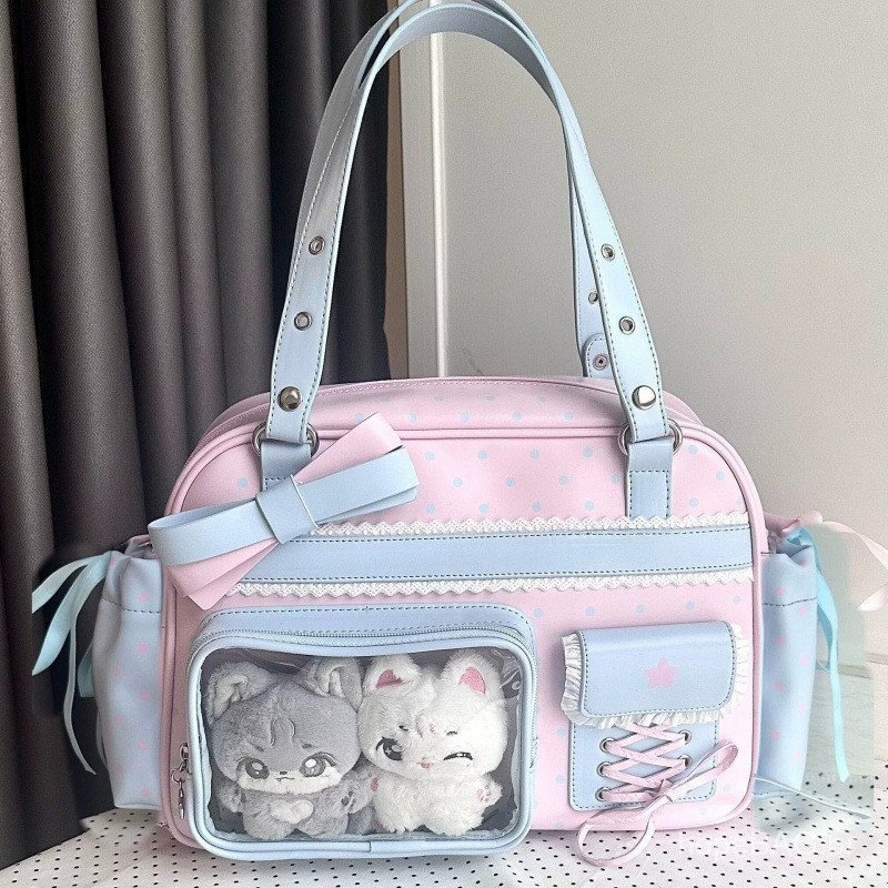 Bolsas femininas com tema de anime em estilo japonês e coreano, bolsas transparentes, bolsas de ombro e transvers