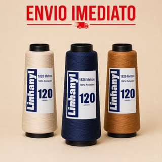 Linha de Costura Reta Linhanyl 120 2000 Jardas Und - Várias Cores