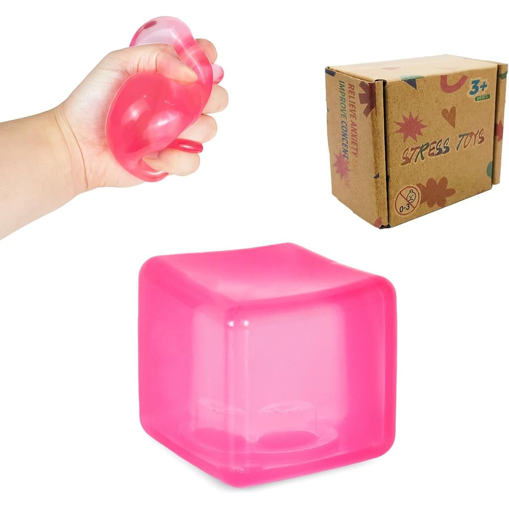 Brinquedo Antiestresse para Apertar, Cubo Fidget Azul para Crianças e Adultos, Brinquedos Sensoriais Macios para Alívio