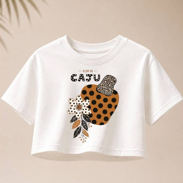 Cropped Infantil Oversized Menina  Estampado Moda Verão Confortável