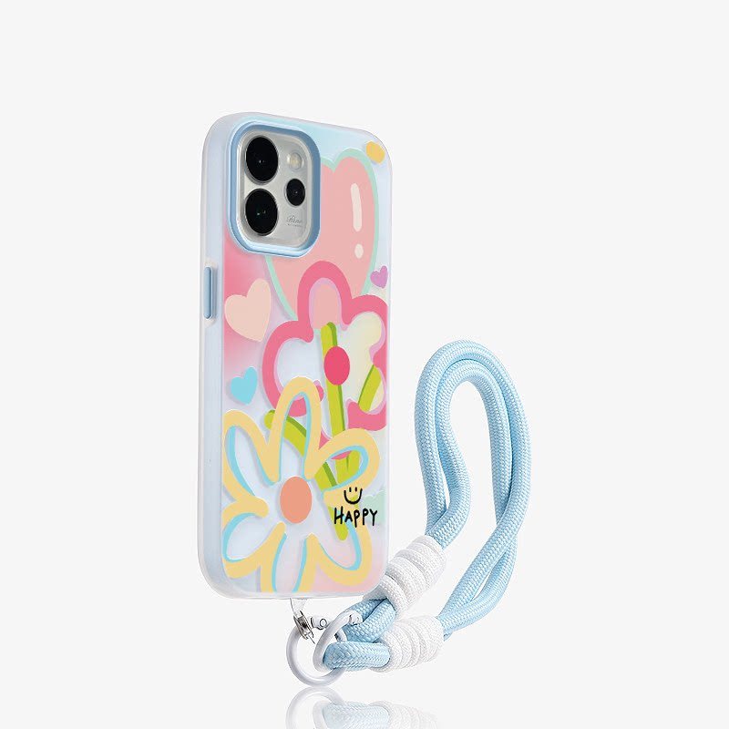 Capa de Telefone 2 em 1 com Linhas Artísticas e Flores para Samsung Galaxy A13 A12 A11 A10 A10s A07 A06 A05s A05 A04e A0