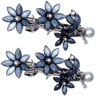 Presilhas de Cabelo com Strass para Noivas Joez, 2 Peças, Presilhas de Cabelo Brilhantes com Cristais e Pérolas, Presilh