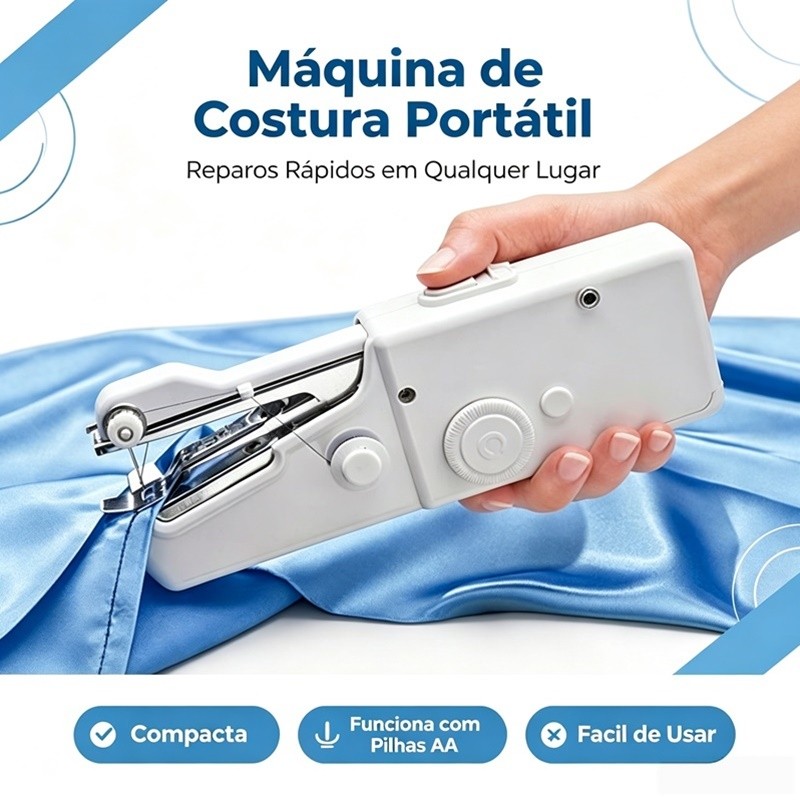 Mini Portátil Máquinas De Costura Ponto Acessível Costurar Costura Sem Fio Roupas Tecidos AIRER.BR