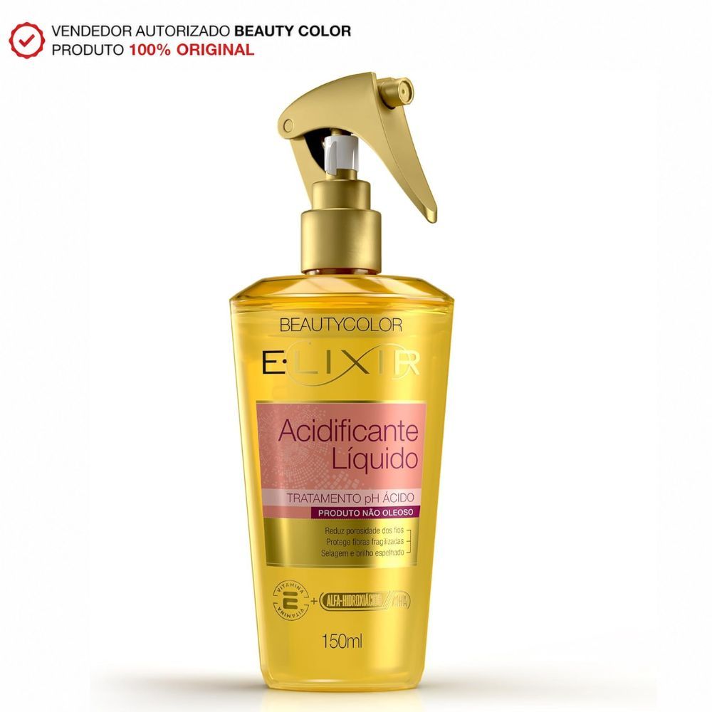 Acidificante Líquido 150ml Elixir Beauty Color - Reduz Porosidade dos Fios e Protege Fibras Fragilizadas!