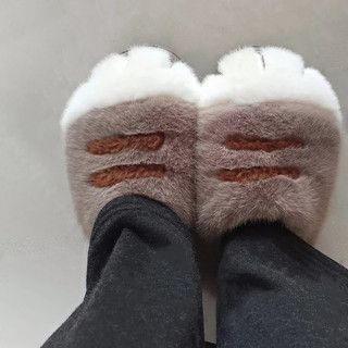 Novas Pantufas de Pata de Gato Peludas para Mulheres, Pantufas Engraçadas com Pés de Gatinho, Calçado Macio, Pantufas CP