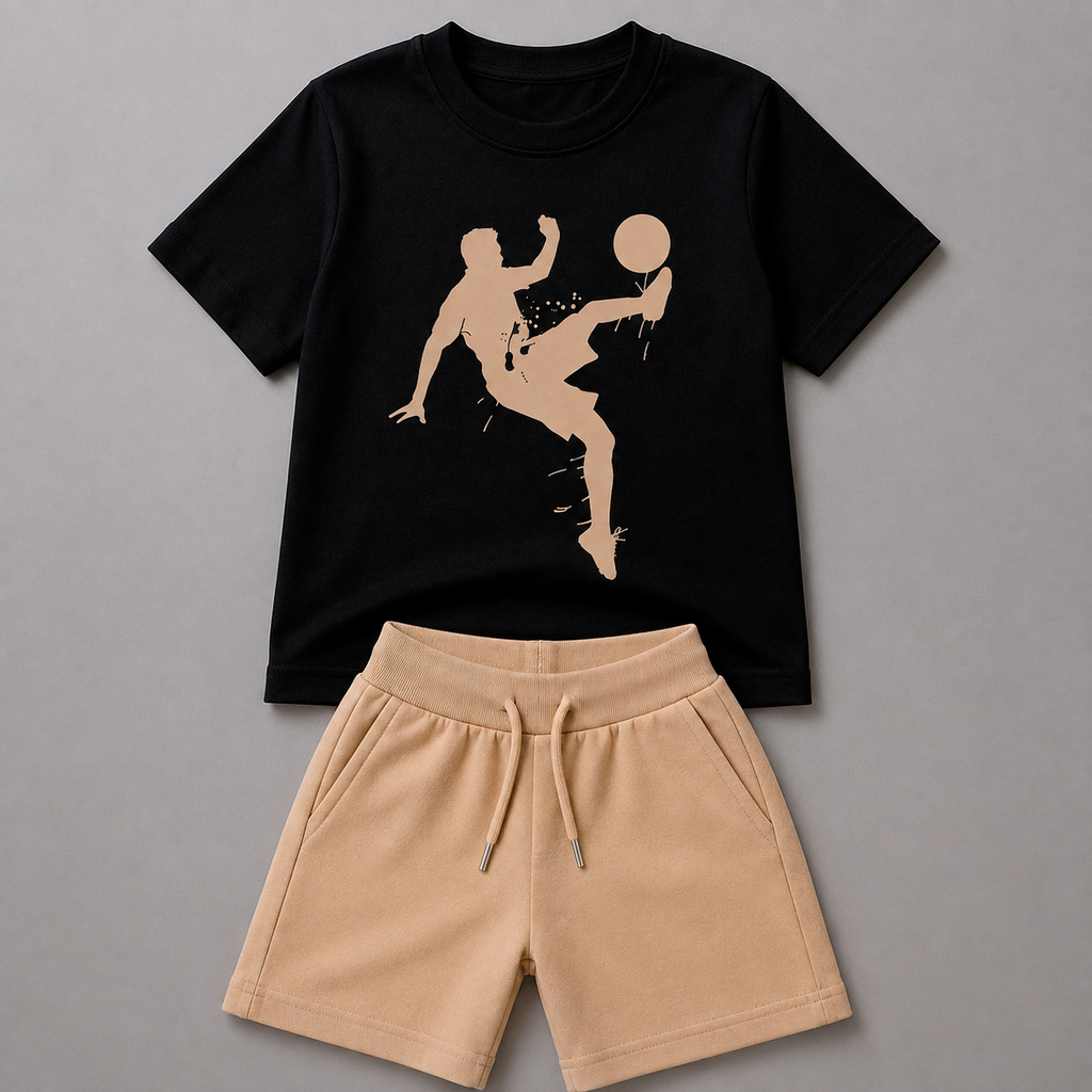 Conjunto Masculino Esportivo Infantil Conjunto Menino Kids Kit Camisa e Bermuda Masculino
