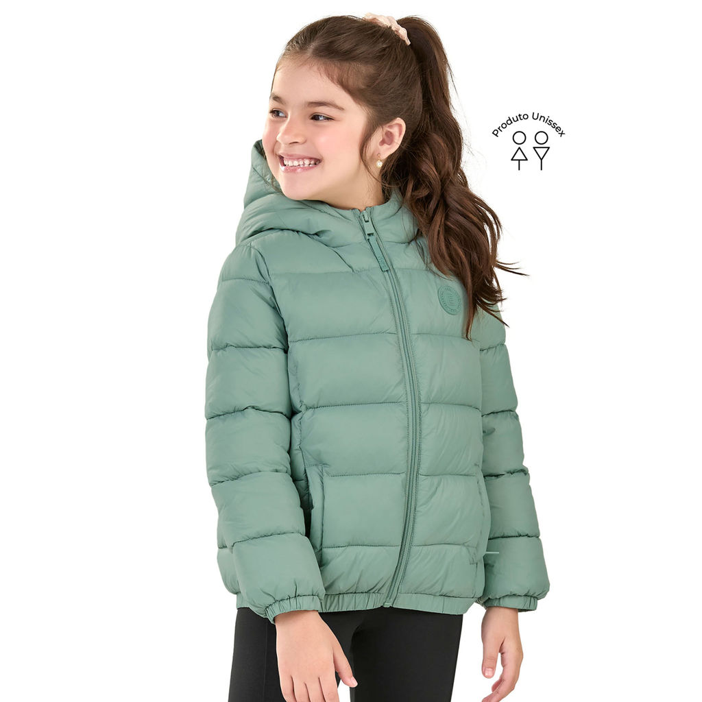 Jaqueta Infantil Unissex Puffer Matelassê Elian Verde