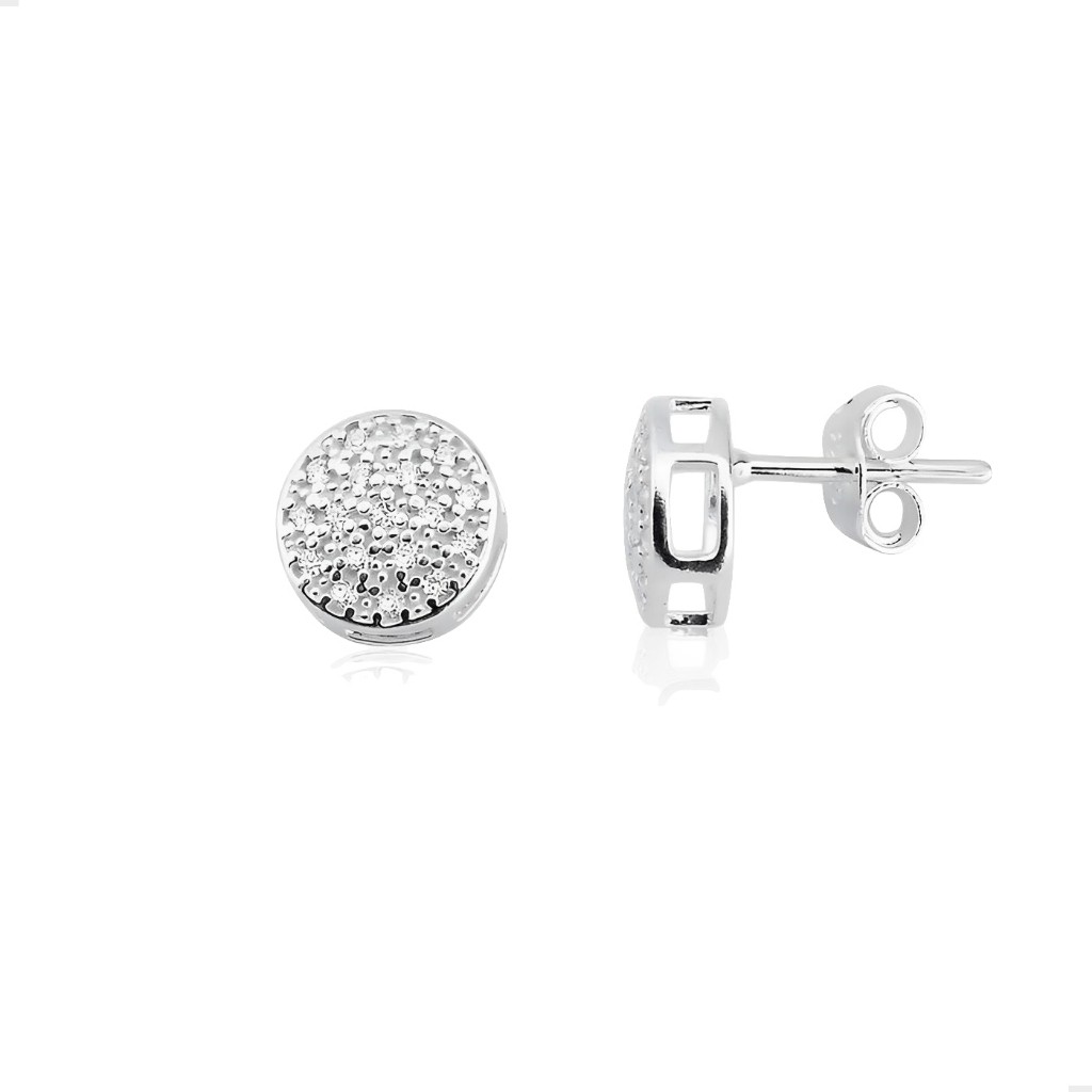 Brinco Feminino Prata 925 Chuveirinho Cravejado