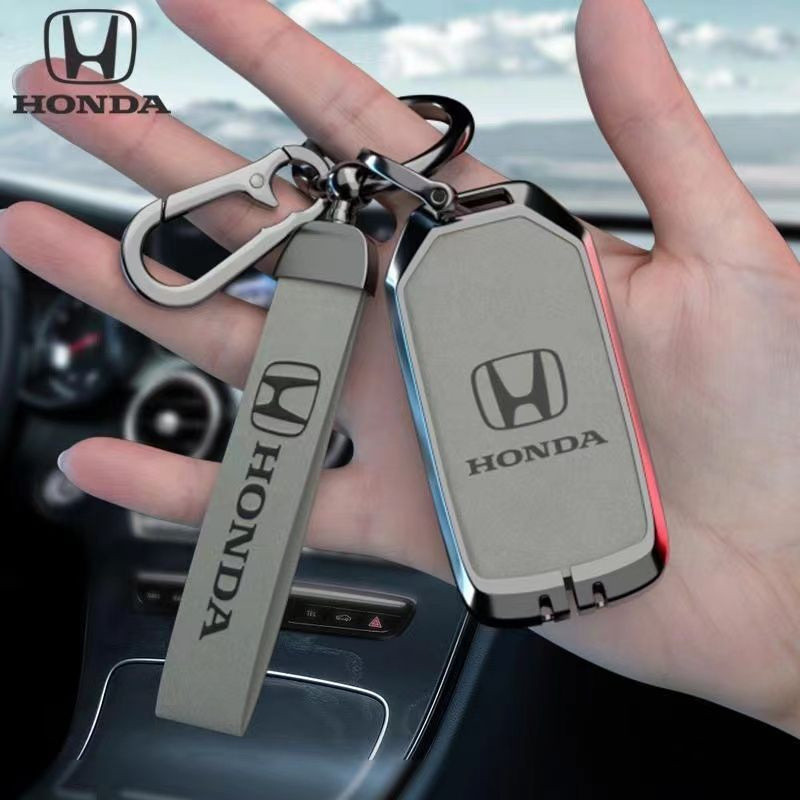 Capa para Chave Honda Brio Acessórios City Civic BRV HRV CRV Type R WRV ACCORD Odyssey Moda Metal Couro para Carros