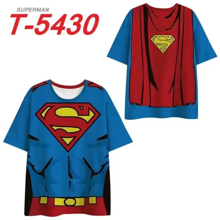 2026 novo produto verão Spiderman masculino feminino camiseta na moda D impressão Digital em torno do pescoço bonito ks1