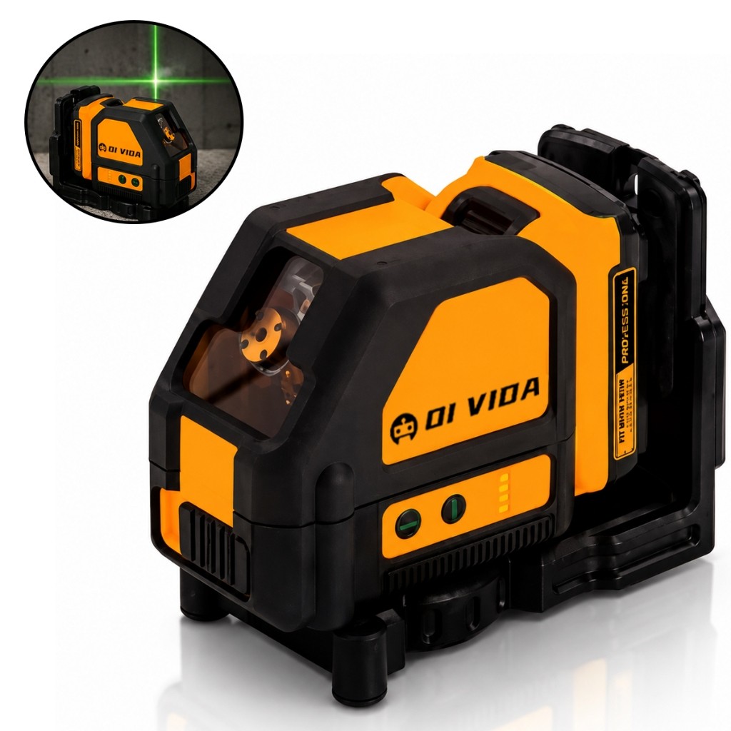 Nível Laser Recarregável 2 Linhas Verde Profissional