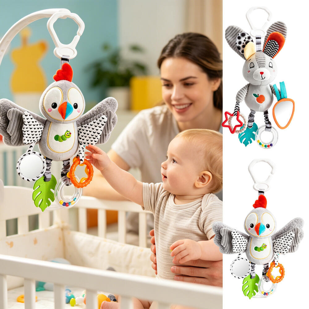 Bebê Sensorial Pendurado Chocalhos Macio Aprendizagem Brinquedos Brinquedo Do Dos Desenhos Animados Animal Sinos Papagai