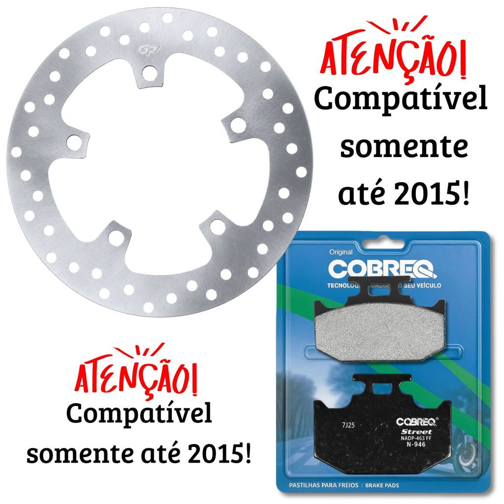 Disco de Freio Traseiro Fazer 250 2005-2015 + Pastilhas Cobreq